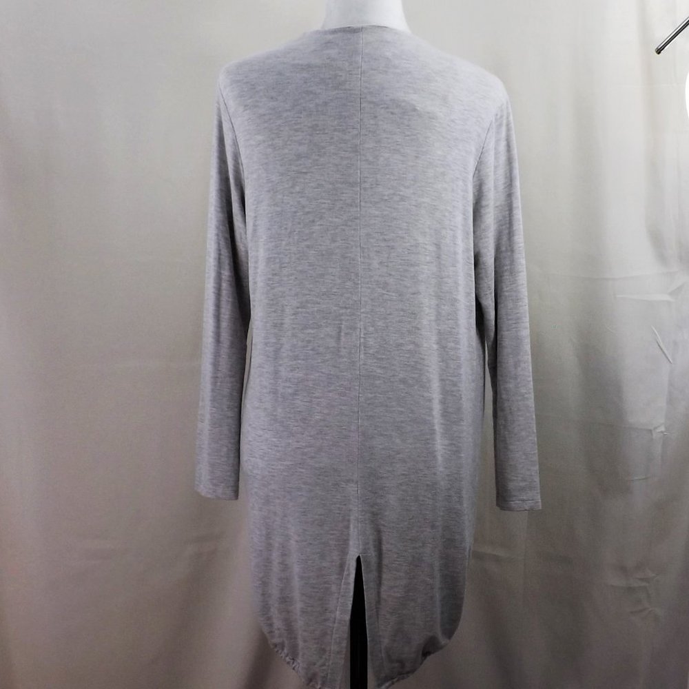cupcakes & cashmere Grey Haze Viscose Wrap w Tux Tails Cape Wrap Jacket Coat M - Picture 11 of 16